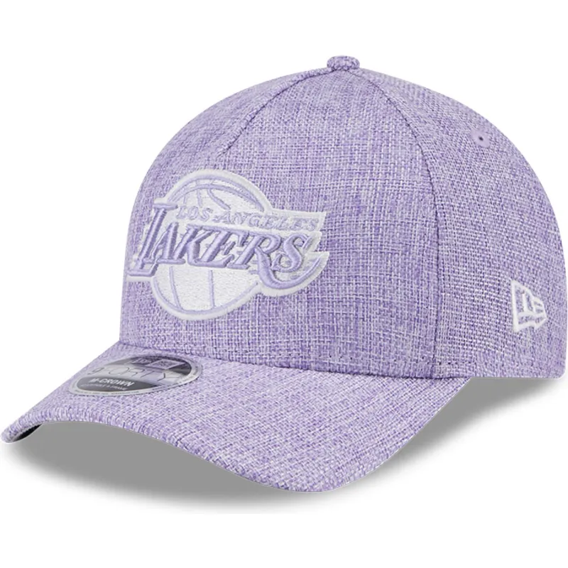 shapka-izvita-violetka-snapbek-9forty-m-crown-a-frame-cotton-weave-na-los-angeles-lakers-nba-ot-new-era