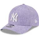 casquette-courbee-violette-snapback-9forty-m-crown-a-frame-cotton-weave-new-york-yankees-mlb-new-era