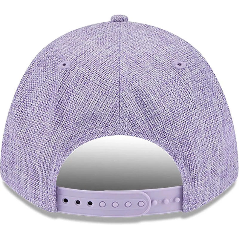 violette-gebogene-snapback-kappe-9forty-m-crown-a-frame-cotton-weave-der-new-york-yankees-mlb-von-new-era