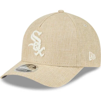 Beige buet snapback 9FORTY M-Crown A Frame Cotton Weave kasket fra Chicago White Sox MLB fra New Era