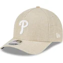 shapka-izvita-bezhov-snapbek-9forty-m-crown-a-frame-cotton-weave-na-philadelphia-phillies-mlb-ot-new-era