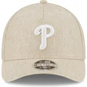 shapka-izvita-bezhov-snapbek-9forty-m-crown-a-frame-cotton-weave-na-philadelphia-phillies-mlb-ot-new-era