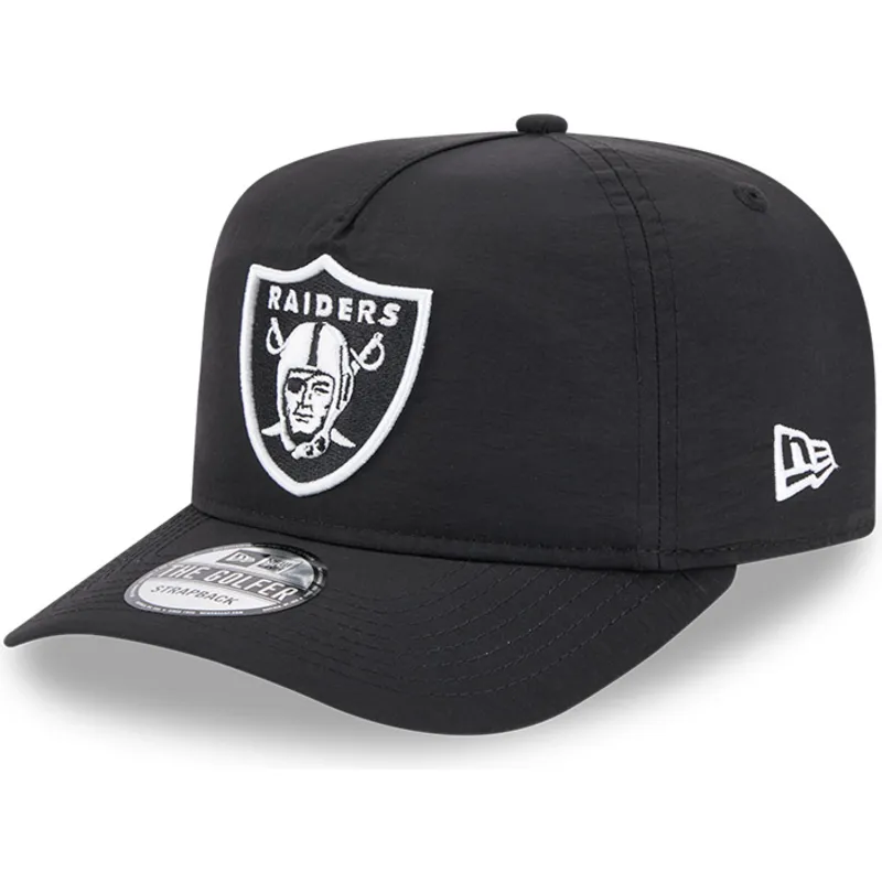 schwarze-verstellbare-curved-cap-golfer-everyday-nylon-der-las-vegas-raiders-nfl-von-new-era