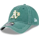 shapka-izvita-zelena-reguliruem-9twenty-washed-contrast-na-oakland-athletics-mlb-ot-new-era