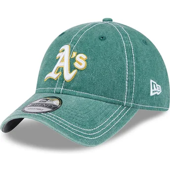 Casquette courbée verte ajustable 9TWENTY Washed Contrast Oakland Athletics MLB New Era