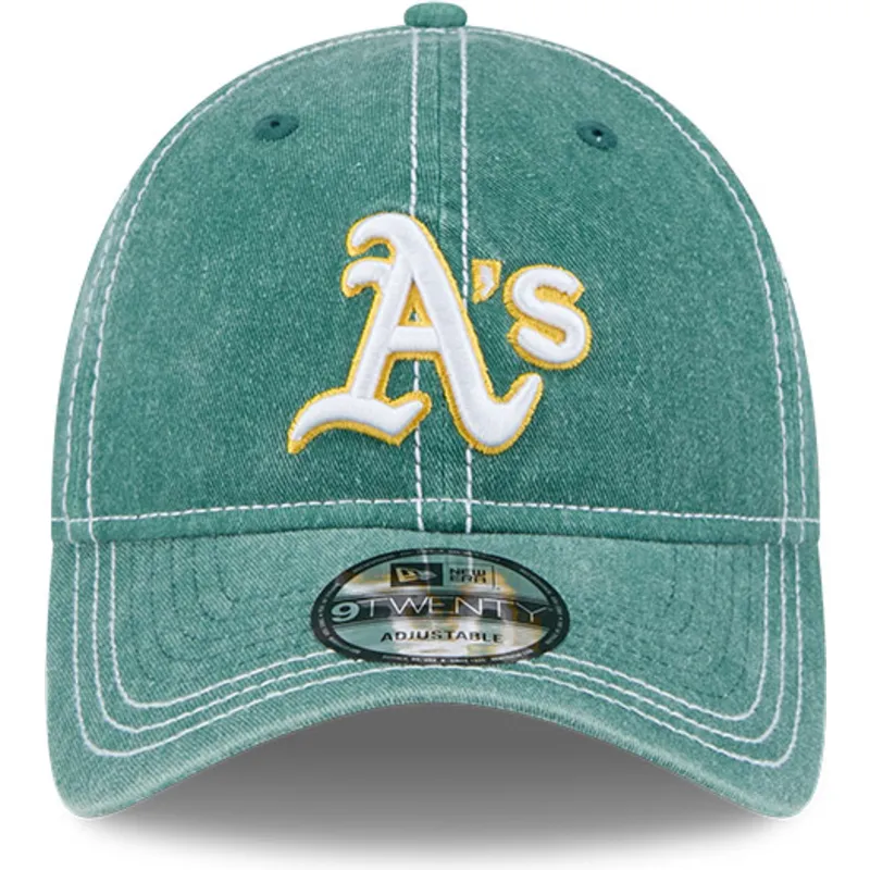 shapka-izvita-zelena-reguliruem-9twenty-washed-contrast-na-oakland-athletics-mlb-ot-new-era