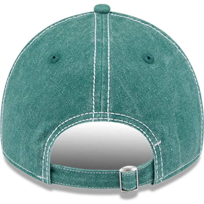 grune-verstellbare-curved-cap-9twenty-washed-contrast-der-oakland-athletics-mlb-von-new-era