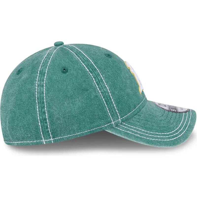 shapka-izvita-zelena-reguliruem-9twenty-washed-contrast-na-oakland-athletics-mlb-ot-new-era
