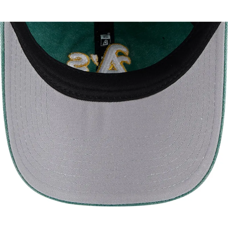 oakland-athletics-mlb-new-era-9twenty-justerbar-gron-buet-kasket-med-vasket-kontrast