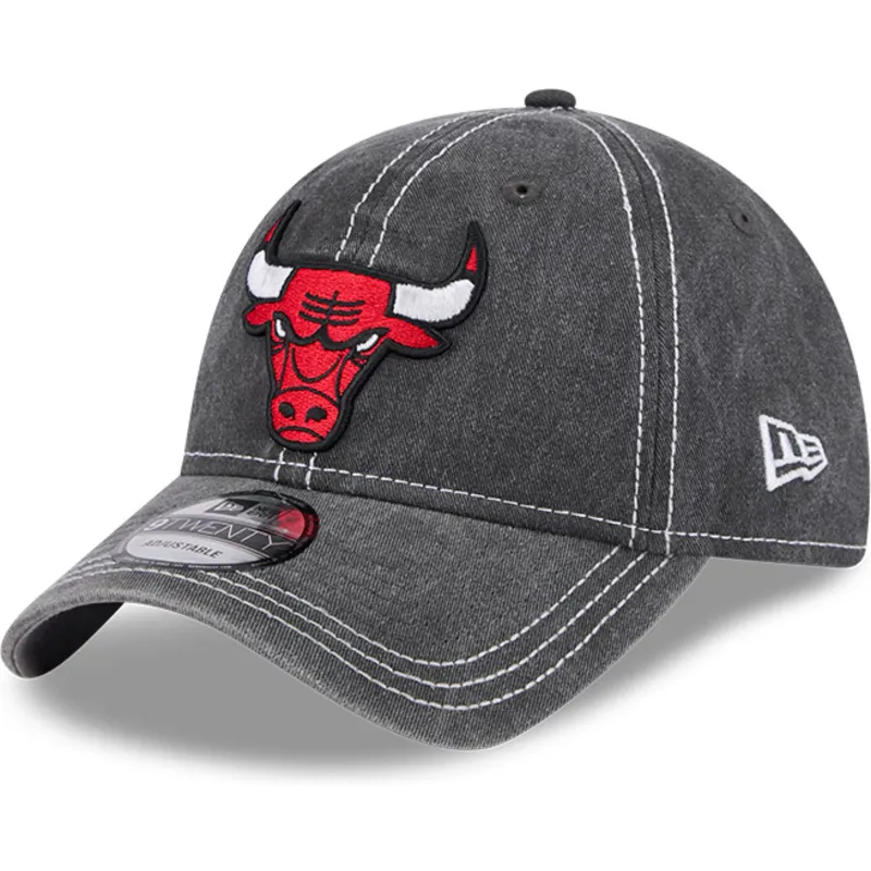 gra-justerbar-kurvet-kasket-9twenty-washed-contrast-fra-chicago-bulls-nba-fra-new-era