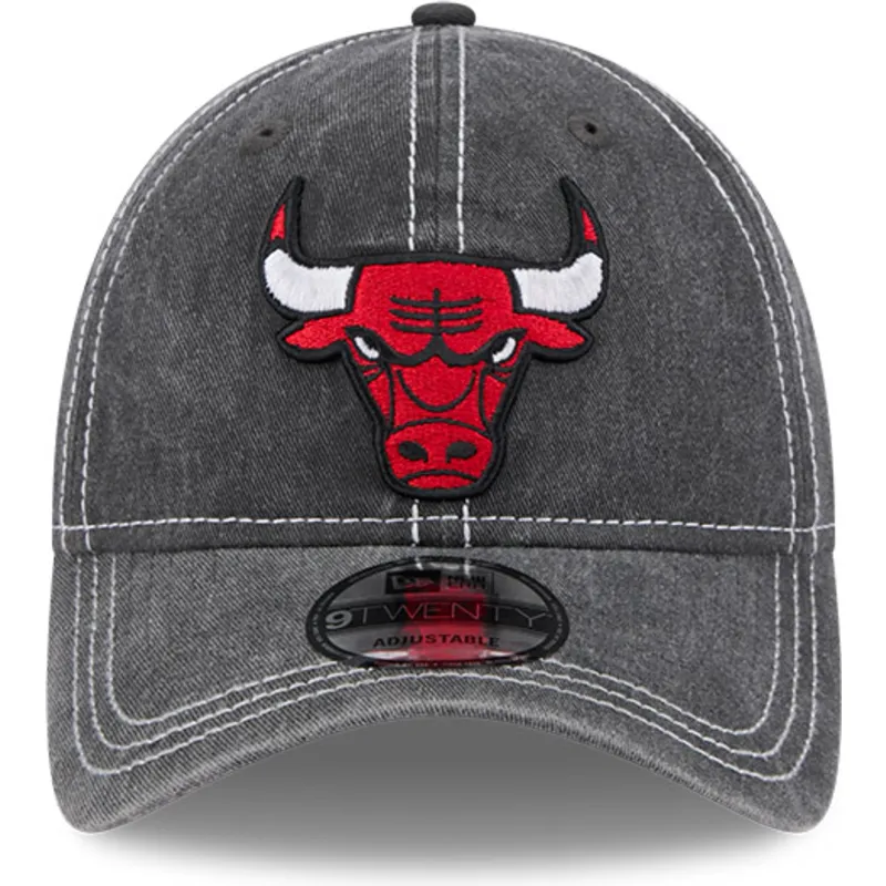 gra-justerbar-kurvet-kasket-9twenty-washed-contrast-fra-chicago-bulls-nba-fra-new-era