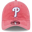 rosa-verstellbare-curved-cap-9twenty-washed-contrast-der-philadelphia-phillies-mlb-von-new-era