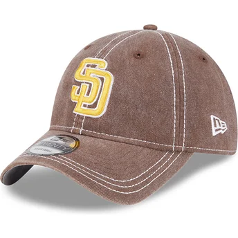 Casquette courbée marron ajustable 9TWENTY Washed Contrast San Diego Padres MLB New Era