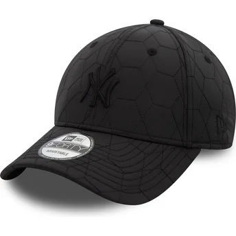 Casquette courbée noire ajustable avec logo noir 9FORTY Quilted New York Yankees MLB New Era