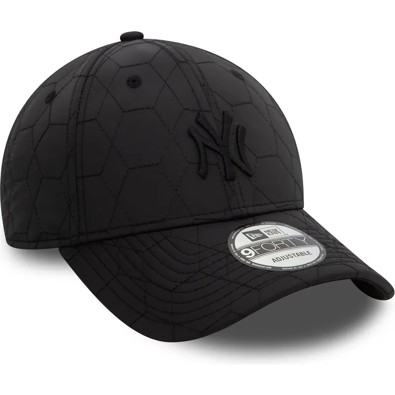 new-era-new-york-yankees-mlb-9forty-quilted-sort-justerbar-kasket-med-sort-logo