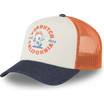 Von Dutch CREW22 Beige, Orange and Blue Trucker Hat