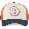 casquette-trucker-beige-orange-et-bleue-crew22-von-dutch