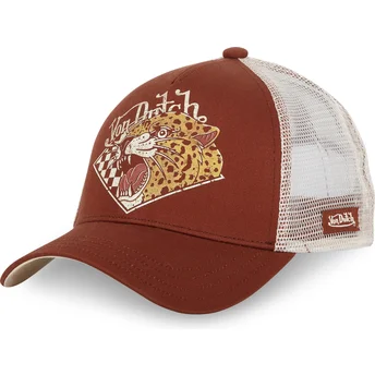 Brun og beige GUE trucker kasket fra Von Dutch