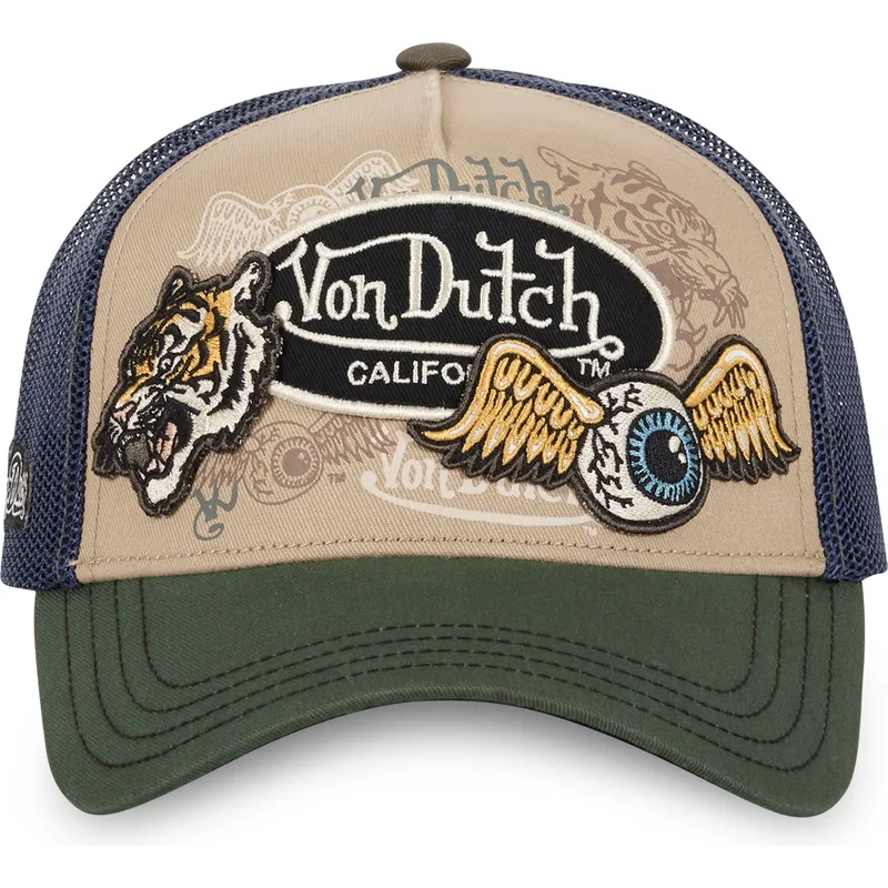 trucker-kasket-beige-bla-og-gron-patches07-fra-von-dutch