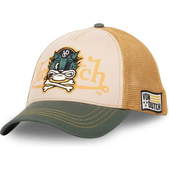 Beige og grøn PIR CB trucker-kasket fra Von Dutch