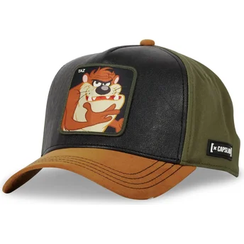 Καπέλο καμπύλης μαύρο, πράσινο και καφέ snapback Διάβολος της Τασμανίας LOO10 TAZ Looney Tunes από την Capslab