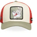 capslab-looney-tunes-loo11-bug1-bugs-bunny-trucker-kappe-in-beige-rot-und-grun