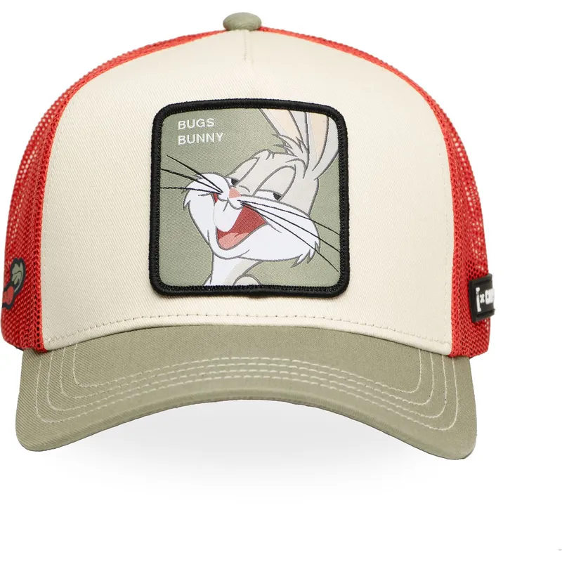 beige-rod-og-gron-bugs-bunny-trucker-kasket-loo11-bug1-looney-tunes-fra-capslab