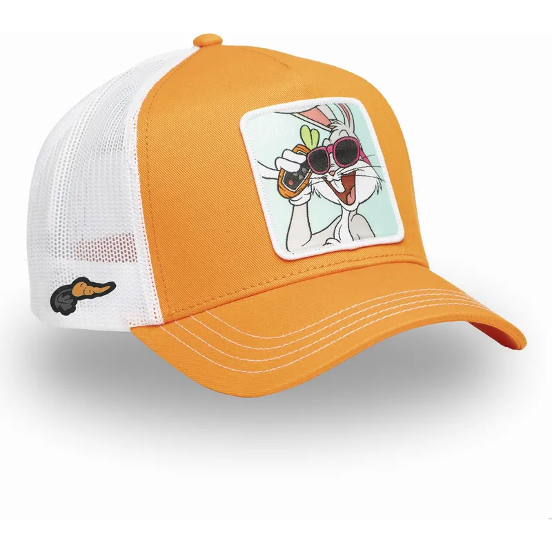 trucker-cap-orange-und-weiss-bugs-bunny-loo11-bug2-looney-tunes-von-capslab
