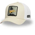 casquette-courbee-beige-et-blanche-snapback-daffy-duck-loo11-daf2-looney-tunes-capslab