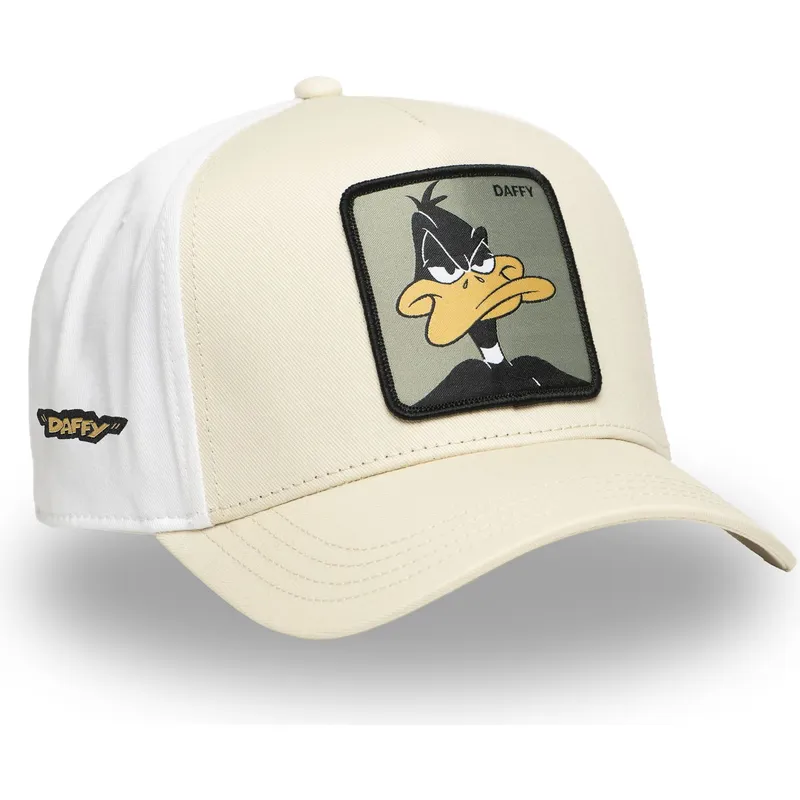 buet-beige-og-hvid-snapback-kasket-daffy-duck-loo11-daf2-looney-tunes-fra-capslab