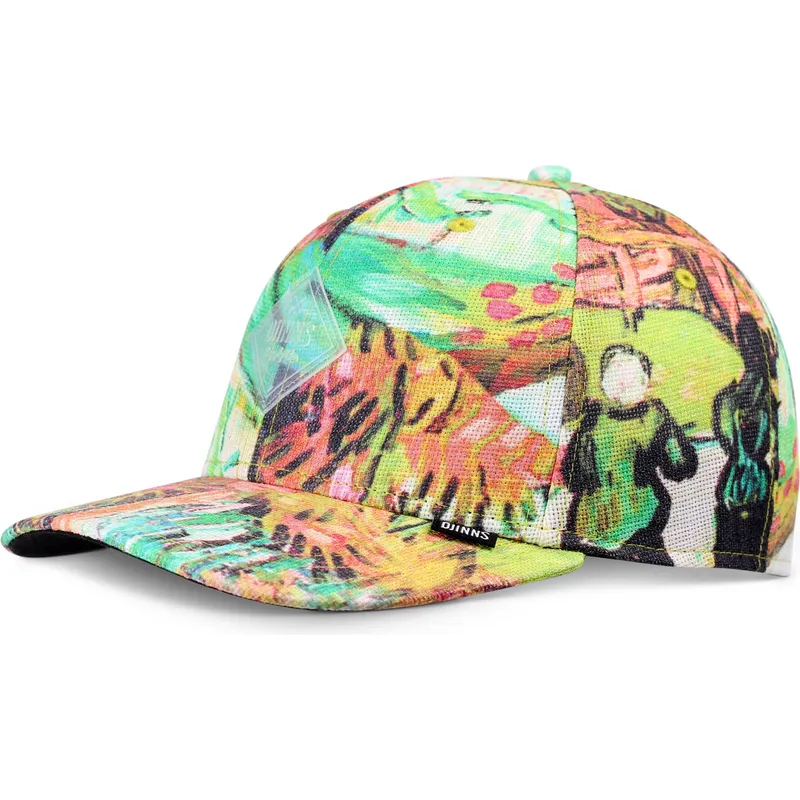 buet-kasket-multifarvet-snapback-truefit-painting-fra-djinns