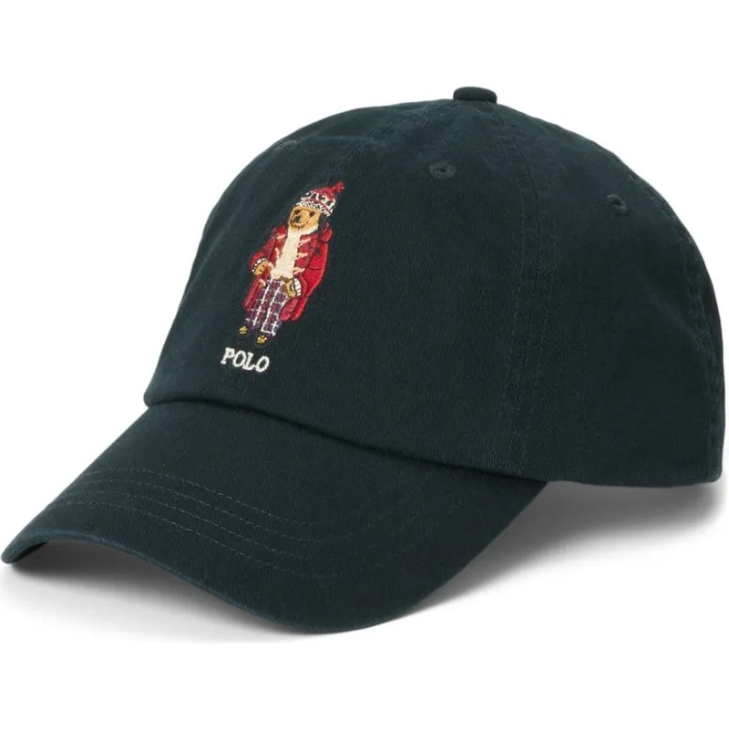 shapka-izvita-cherna-reguliruem-classic-sport-bear-ot-polo-ralph-lauren