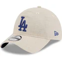 beige-justerbar-buet-kasket-med-blat-logo-9twenty-linen-spring-training-fan-pack-2025-fra-los-angeles-dodgers-mlb-fra-new-era