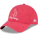 justerbar-pink-buet-kasket-til-kvinder-9twenty-pattern-spring-training-fan-pack-2025-los-angeles-dodgers-mlb-fra-new-era