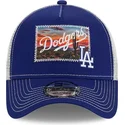 trucker-cap-blau-und-weiss-9forty-a-frame-patch-spring-training-fan-pack-2025-der-los-angeles-dodgers-mlb-von-new-era