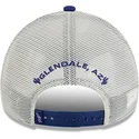 blaue-und-weisse-trucker-kappe-9forty-a-frame-patch-spring-training-fan-pack-2025-der-los-angeles-dodgers-mlb-von-new-era