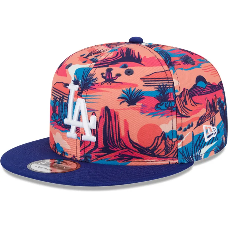 shapka-ploska-mnogocveten-snapbek-9fifty-printed-spring-training-fan-pack-2025-na-los-angeles-dodgers-mlb-ot-new-era
