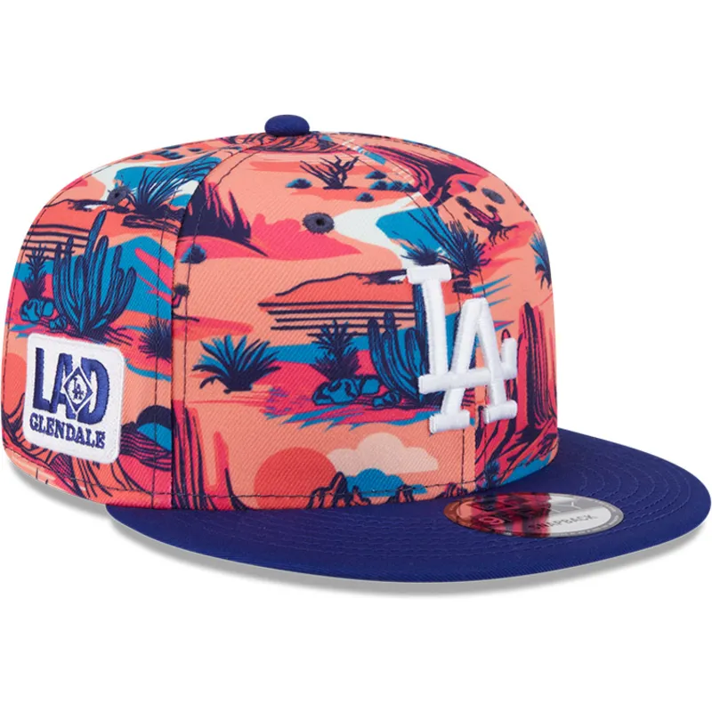 shapka-ploska-mnogocveten-snapbek-9fifty-printed-spring-training-fan-pack-2025-na-los-angeles-dodgers-mlb-ot-new-era