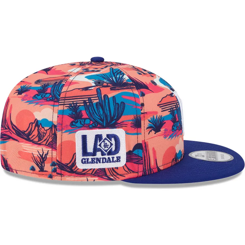 shapka-ploska-mnogocveten-snapbek-9fifty-printed-spring-training-fan-pack-2025-na-los-angeles-dodgers-mlb-ot-new-era