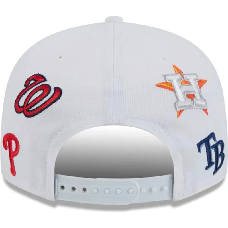 hvid-flad-snapback-kasket-9fifty-scatter-spring-training-fan-pack-2025-med-mlb-grapefruit-league-logo-fra-new-era