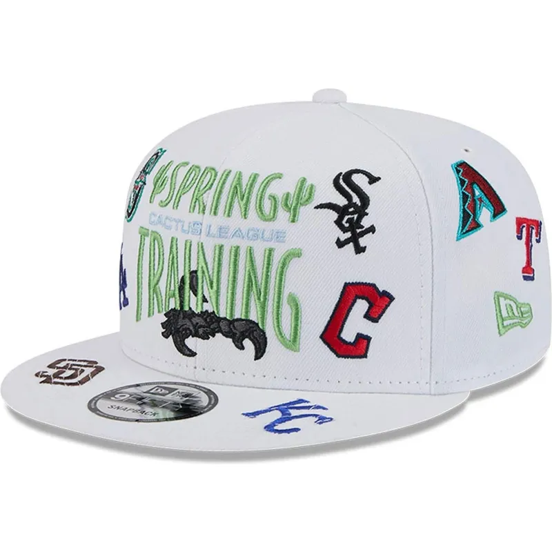 shapka-ploska-byala-snapbek-9fifty-scatter-spring-training-fan-pack-2025-na-mlb-ot-new-era
