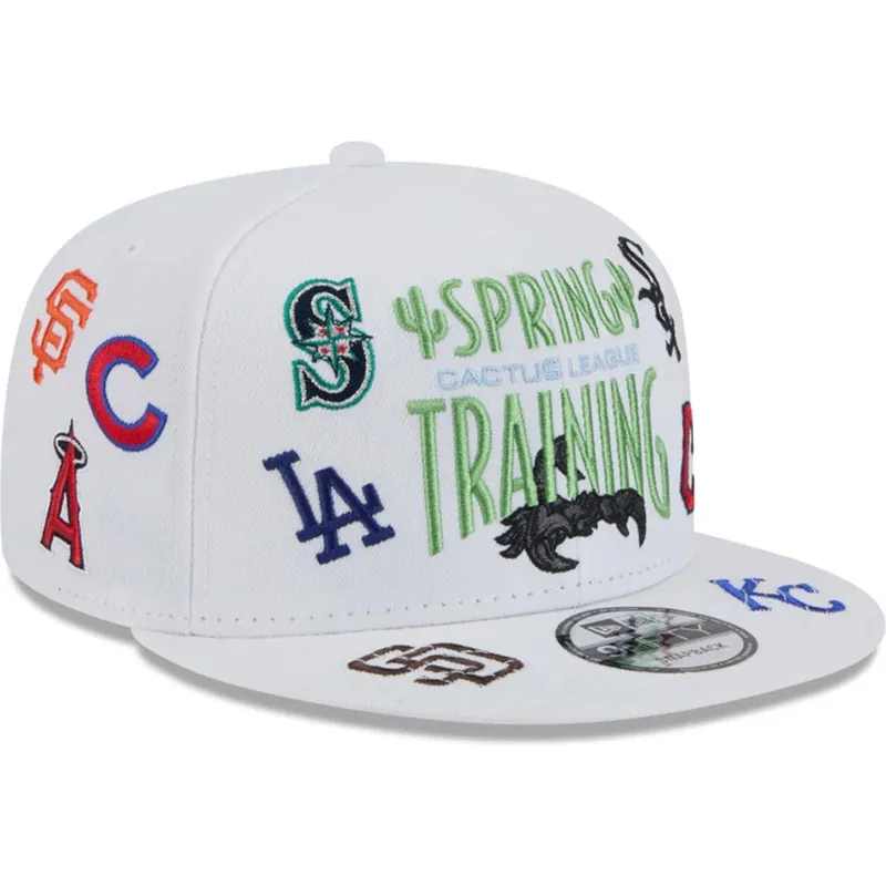 shapka-ploska-byala-snapbek-9fifty-scatter-spring-training-fan-pack-2025-na-mlb-ot-new-era