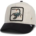 goorin-bros-shapka-s-izvita-kozirka-scorpion-deadly-lethal-linen-rugged-comfort-the-farm-bezhova-i-cherna-snapback