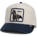beige-und-marineblau-gebogener-snapback-hut-pferd-rogue-thread-rebel-rugged-comfort-the-farm-von-goorin-bros
