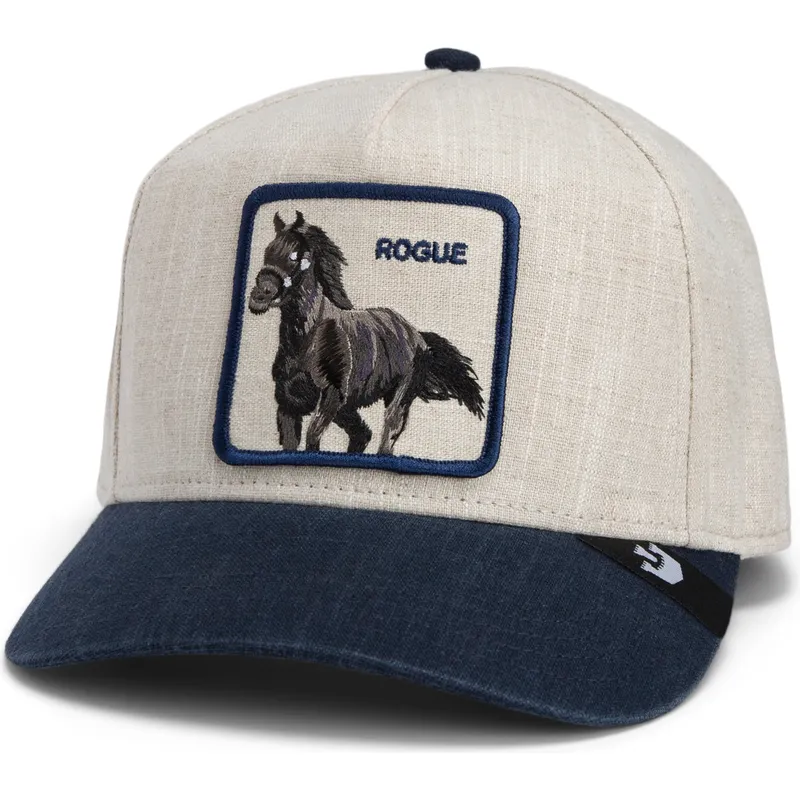 shapka-izvita-bezhov-snapback-na-gorra-curva-beige-y-azul-marino-snapback-caballo-rogue-thread-rebel-rugged-comfort-the-farm-the