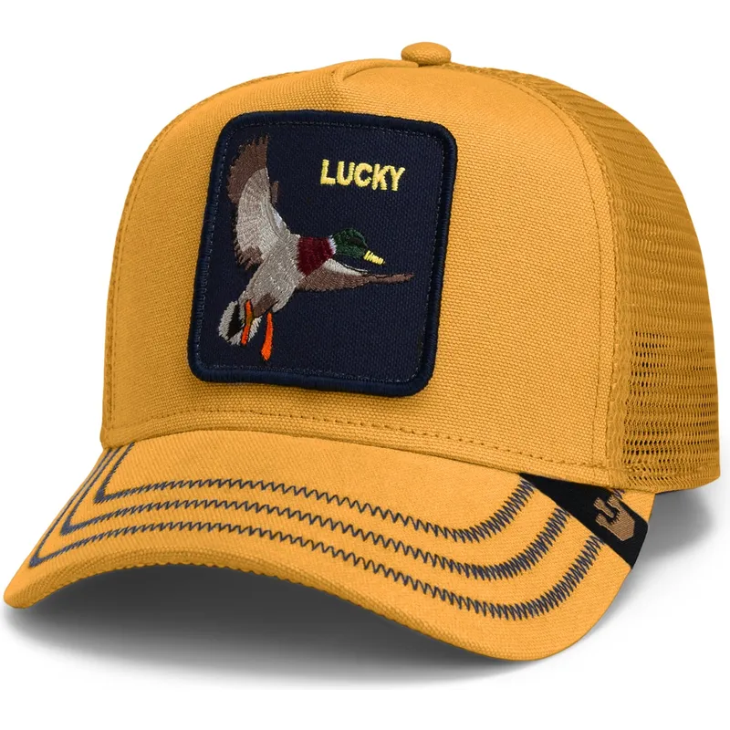 trucker-cap-gelb-ente-lucky-gotta-be-quicker-core-canvas-the-farm-von-goorin-bros