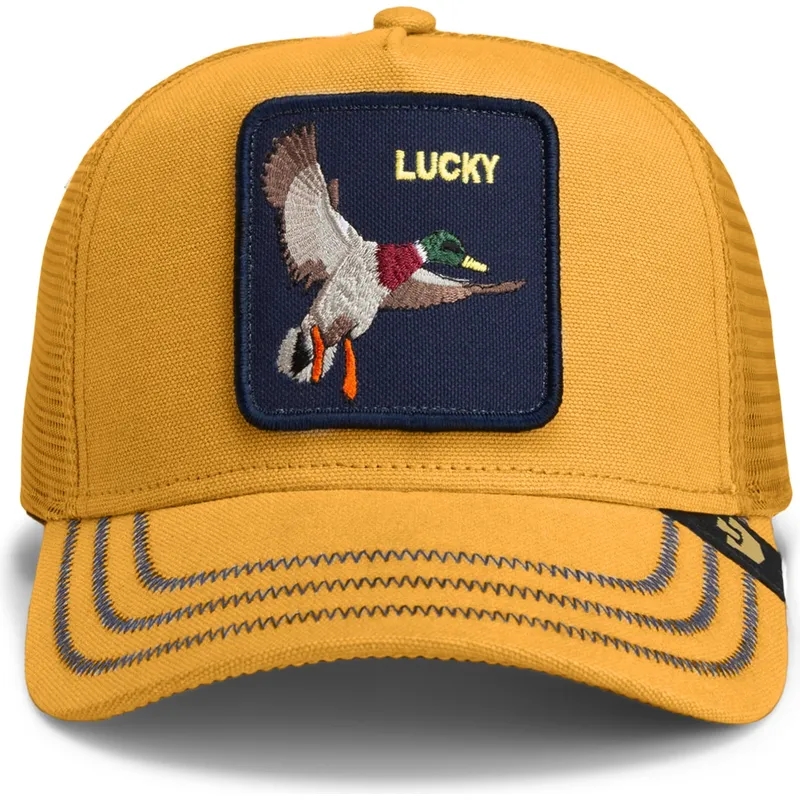 shapka-izvita-traker-zhlt-snapbek-lucky-gotta-be-quicker-core-canvas-the-farm-ot-goorin-bros