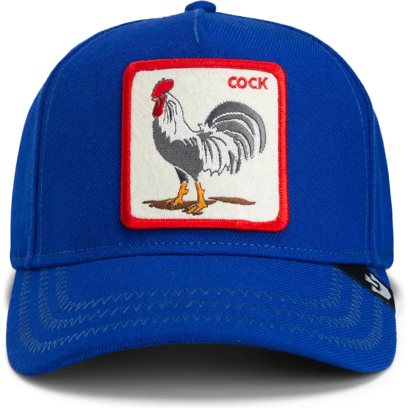 bla-buet-snapback-kasket-med-hane-cock-rooster-field-100-the-farm-fra-goorin-bros