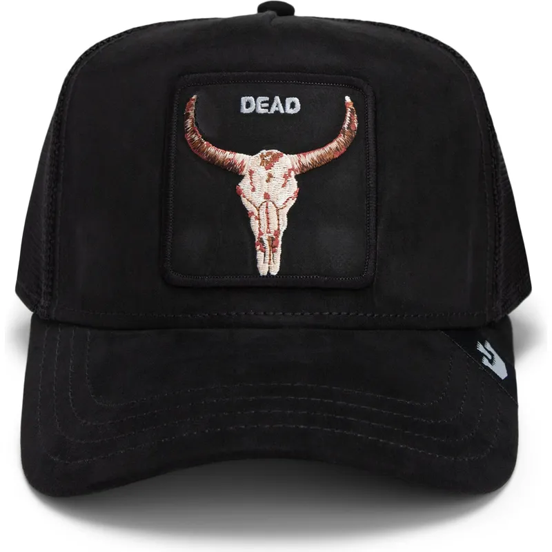 shapka-izvita-traker-cherna-snapbek-dead-the-suede-skull-global-core-micro-suede-the-farm-ot-goorin-bros