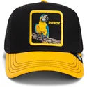 trucker-cap-schwarz-und-gelb-papagei-the-rowdy-bird-fab-farm-von-goorin-bros